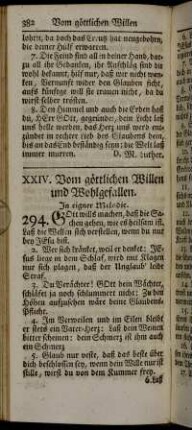 XXIV. Vom göttlichen Willen und Wohlgefallen.