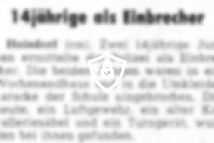 14jährige als Einbrecher
