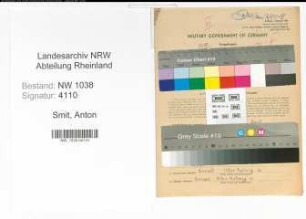Entnazifizierung Anton Smit , geb. 16.12.1888 (Lokfuehrer)