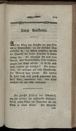 Kurze Anekdoten.
