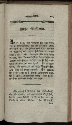 Kurze Anekdoten.