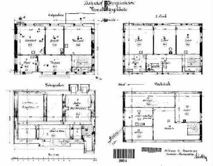 Untergriesheim: Empfangsgebäude Verwaltungsgebäude Grundrisse UG,EG,1.OG,DG