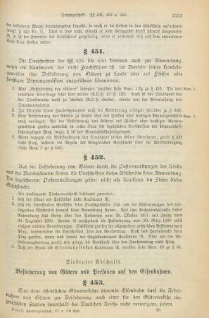Siebenter Abschnitt. Beförderung von Gütern und Personen auf den Eisenbahnen