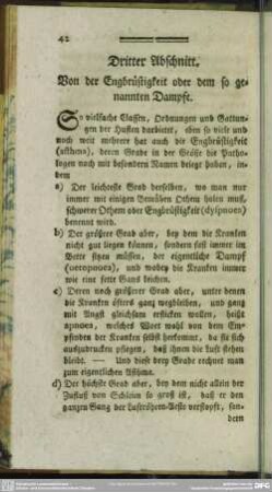 Dritter Abschnitt. Von der Engbrüstigkeit oder dem so genannten Dampfe