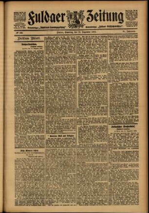 Dritte Ausgabe vom Samstag, den 16. Dezember 1905.