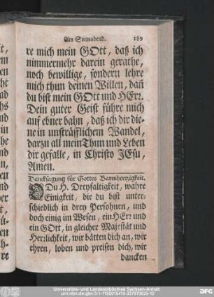 Dancksagung für Gottes Barmhertzigkeit.