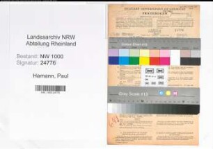 Entnazifizierung Paul Hamann, geb. 31.08.1921 (Bueroangest.)