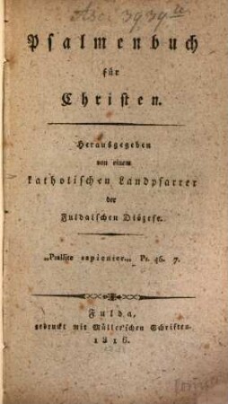 Psalmenbuch für Christen