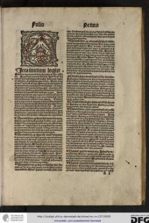 Circa initium logice queritur utrum logica sit scientia specialis ab aliis distincta, arguitur primo quod non...