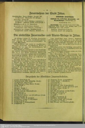 Die elektrische Feuermelde- und Alarm-Anlage in Zittau