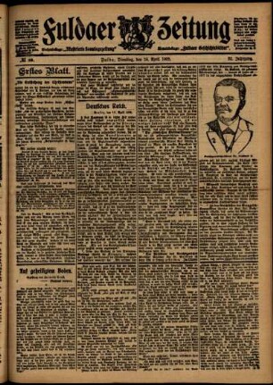 Erste Ausgabe vom Dienstag, den 18. April 1905.