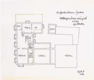 Evangelisches Gemeindehaus, Berlin-Gatow Erweiterung: (Lichtpause von Inv.Nr. 38643): KG 1:100