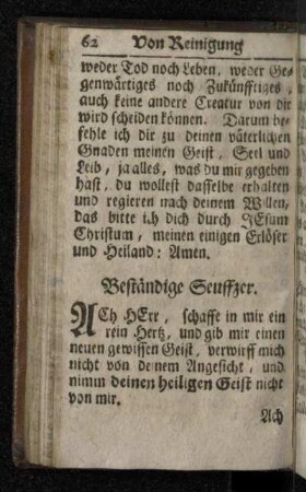 Beständige Seuffzer.