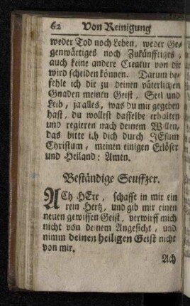 Beständige Seuffzer.