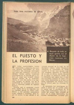 El puesto y la profesión : Para una historia de espías