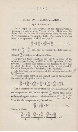Note on hydrodynamics.