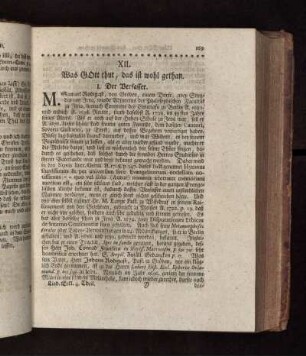 XII. Was Gott thut, das ist wohl gethan