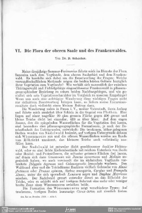Die Flora der oberen Saale und des Frankenwaldes