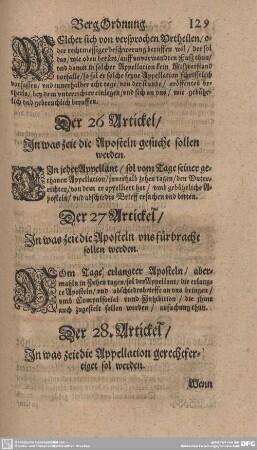 Der 28. Artickel/ In was zeit die Appelation gerechtfertiget sol werden.
