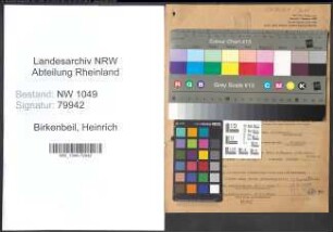 Entnazifizierung Heinrich Birkenbeil , geb. 11.11.1896 (Angestellter)