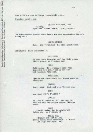 Drehbuch (1. Fassung, Auszug)