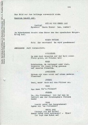 Drehbuch (1. Fassung, Auszug)