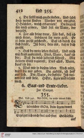 6. Saat- und Ernte-Lieder (355 - 356)