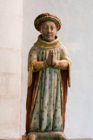 Frankreich. Bretagne. Morbihan. Chapelle Saint Fiacre. 15 Jahrhundert. Figur Jean V