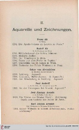 II: Aquarelle und Zeichnungen