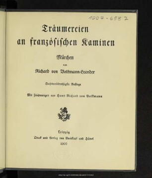 Träumereien an französischen Kaminen : Märchen