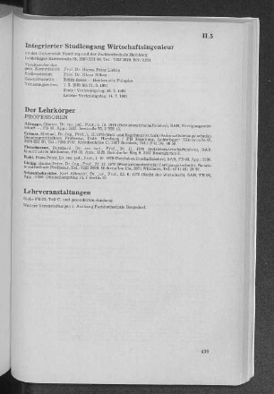 II.5 Integrierter Studiengang Wirtschaftsingenieur