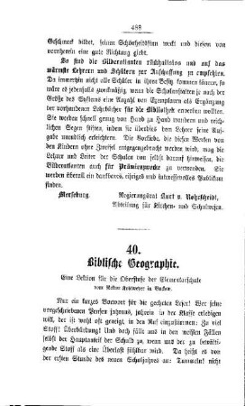 Biblische Geographie : (Eine Lektion für die Oberstufe der Elementarschule)