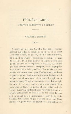Troisième partie. L'oeuvre subjective de Christ