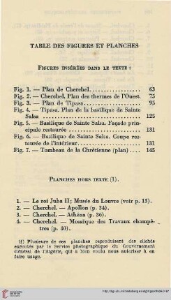 Table des figures et planches