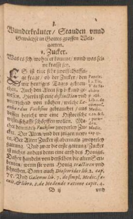 Wunderkräuter/ Stauden unnd Gewächse in Gottes grossen Weltgarten. I. Zucker ...