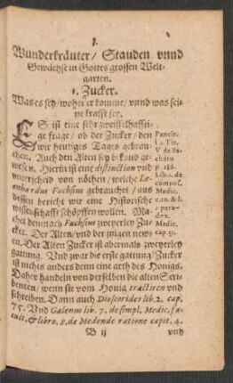 Wunderkräuter/ Stauden unnd Gewächse in Gottes grossen Weltgarten. I. Zucker ...