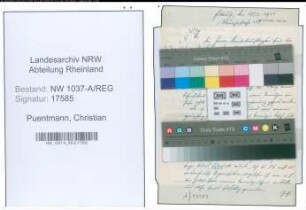 Entnazifizierung Christian Puentmann , geb. 22.02.1890 ()