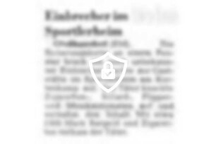 Einbrecher im Sportlerheim