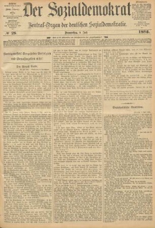 No 28. Donnerstag, 9. Juli 1885.