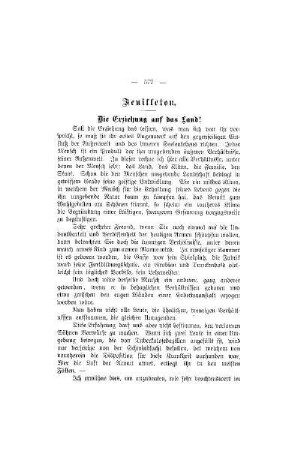 Feuilleton : Erziehung auf dem Lande