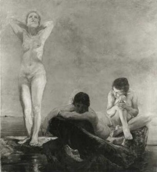 Blaue Stunde : Klinger, Max: Blaue Stunde. Öl/Leinwand; 191,5 x 176 cm. 1890. Leipzig: Museum der bildenden Künste