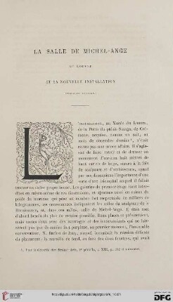 2. Pér. 14.1876: La salle de Michel-Ange au Louvre et sa nouvelle installation, 1