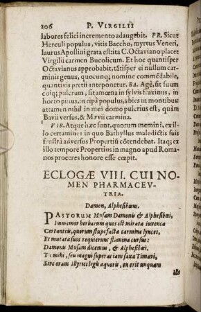 Eclogæ VIII. Cui Nomen Pharmaceutria.