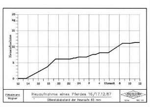 Heuaufnahme eines Pferdes (16./17.12.1987)