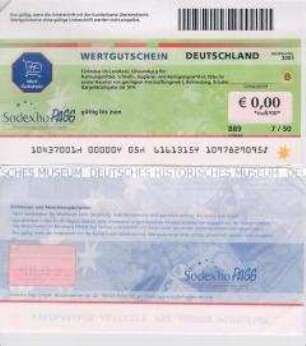 Gutschein zum Erwerb von Lebensmitteln und Haushaltwaren für Sozialhilfeempfänger und Asylbewerber (Muster)