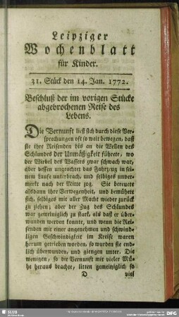 31. Stück den 14. Jan. 1773