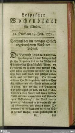 31. Stück den 14. Jan. 1773