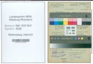 Entnazifizierung Heinrich Rothenberg , geb. 04.07.1913 (Sachbearbeiter)