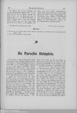 Die Parochie Steinpleis