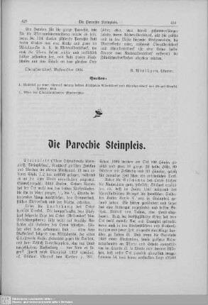 Die Parochie Steinpleis